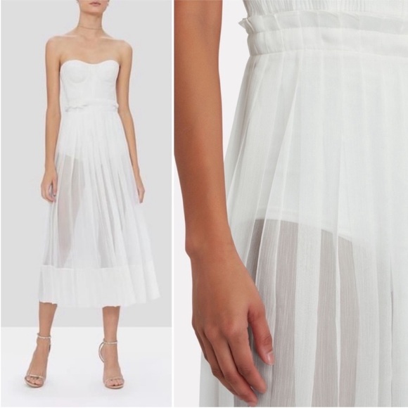 Alexis Inasia Dress white Sheer Bustier Strapless/Spaghetti Strap - Picture 1 of 9